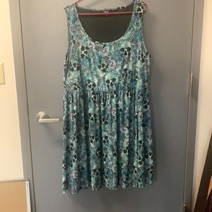Torrid size 3 floral Skull mesh tank dress